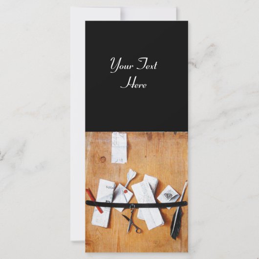 BRIEFHOUDER IN HOUT MONOGRAM zwart wit (Achterkant)