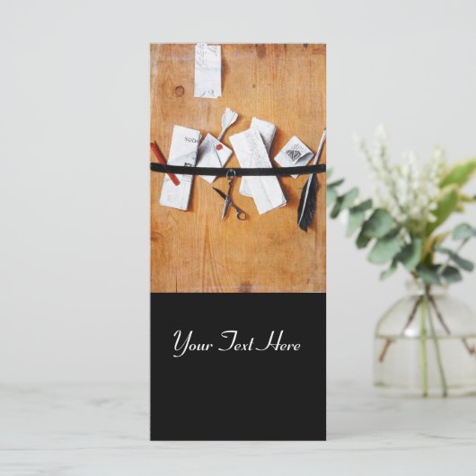 BRIEFHOUDER IN HOUT MONOGRAM zwart wit (Staand voorkant)