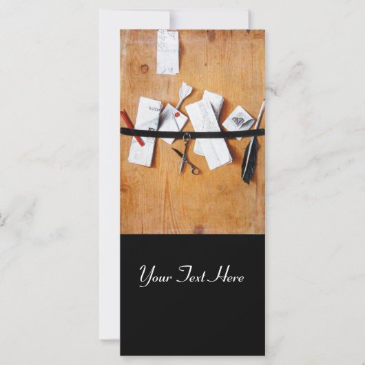 BRIEFHOUDER IN HOUT MONOGRAM zwart wit (Voorkant)