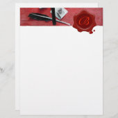 BRIEFHOUDER IN HOUT RED WAX SEAL MONOGRAM brown (Voorkant / Achterkant)