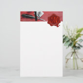BRIEFHOUDER IN HOUT RED WAX SEAL MONOGRAM white Briefpapier (Staand voorkant)