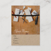 BRIEFHOUDER IN HOUTEN MONOGRAM Bruin Kraftpapier-D Visitekaartje (Voorkant)