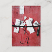 BRIEFHOUDER IN WOOD MONOGRAM Red White Visitekaartje (Achterkant)