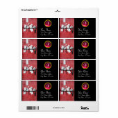 BRIEFHOUDER IN WOOD MONOGRAM, rood ruby zwart Etiket (Full Sheet)