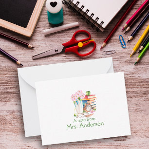 Briefje van de leraar notitiekaartje