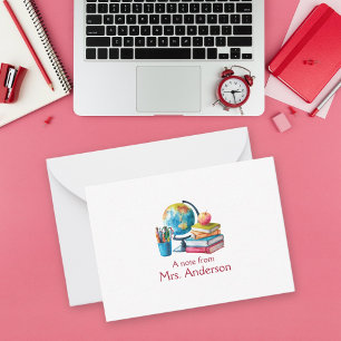 Briefje van de leraar notitiekaartje