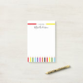 Briefje van de leraar Regenboog Potloden Post-it® Notes (Op bureau)