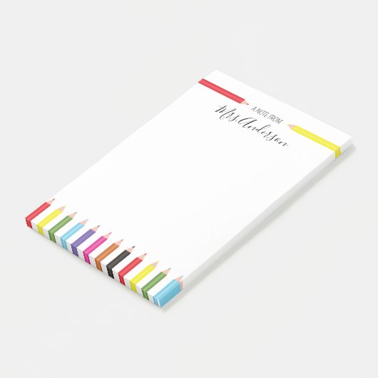 Briefje van de leraar Regenboog Potloden Post-it® Notes (Schuin)