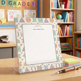 Briefje van docent Pastel Wiskunde Patroon Notitie Notitieblok