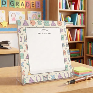 Briefje van docent Pastel Wiskunde Patroon Notitie Notitieblok
