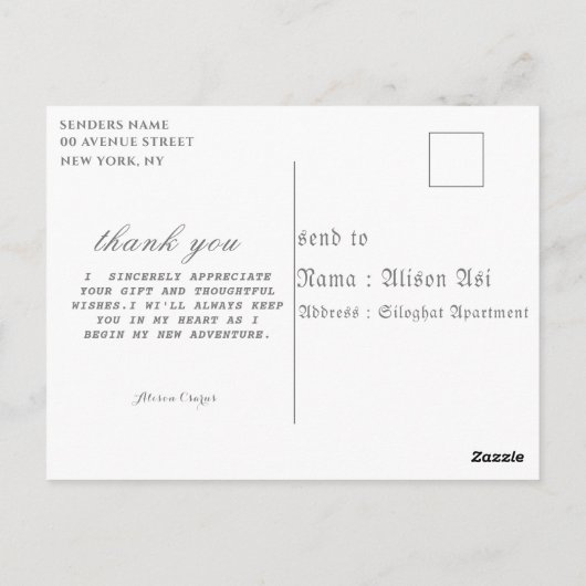 briefkaart (Achterkant)