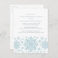 BRIEFKAART 100ste verjaardag Blue Snowflake