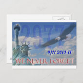 Briefkaart 10-jarig jubileum 9/11 vergeten we nooi (Voorkant / Achterkant)