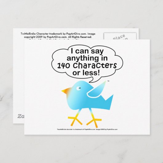 briefkaart 140 TEKENS (Voorkant / Achterkant)