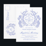 BRIEFKAART 16e Verjaardag Blue Floral Crest Uitnod<br><div class="desc">Een sierlijke Franse  blauwe bloemkam staat centraal op deze tijdloze verjaardagsuitnodiging. ,  formeel en zeer vrouwelijk zal elke verjaardagsdame zich heel speciaal laten voelen. Coördinerende partijbenodigdheden zijn beschikbaar.</div>