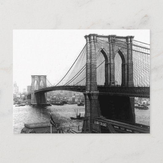 briefkaart 1900 East River Bridge NYC (Voorkant)