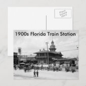 briefkaart "1900s Florida Train Station" (Voorkant / Achterkant)