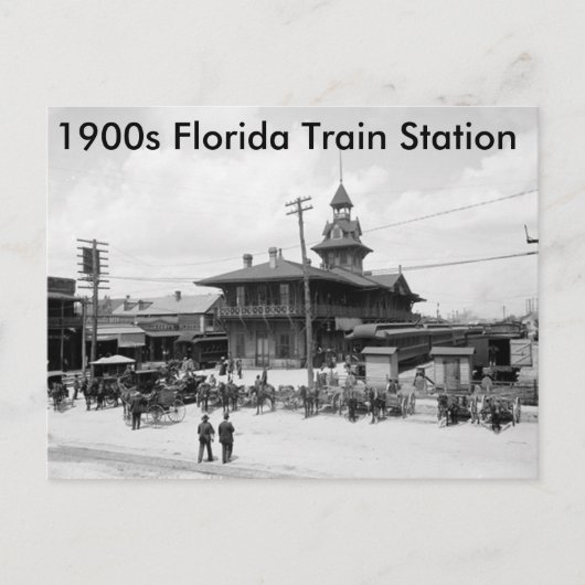 briefkaart "1900s Florida Train Station" (Voorkant)