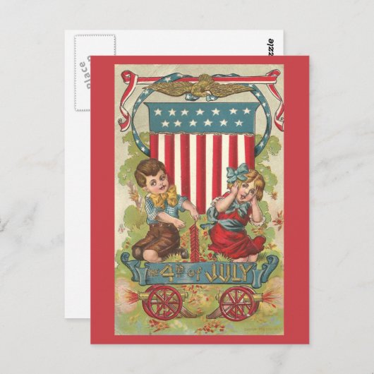  Briefkaart 1909 Vierde van de Vierde van de Vierd (Voorkant / Achterkant)