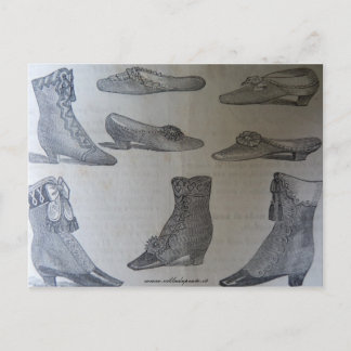 Briefkaart,19e-eeuwse illustratie van de mode - sc briefkaart