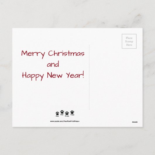 Briefkaart 1 van Kerstmis van het puppy (Achterkant)