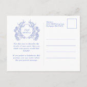 BRIEFKAART 21e Verjaardag Blue Floral Crest Uitnod (Achterkant)
