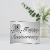 Briefkaart - 25e Jubileum - Zilver (Staand voorkant)