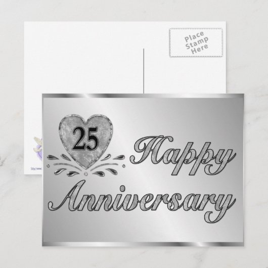 Briefkaart - 25e Jubileum - Zilver (Voorkant / Achterkant)