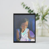 Briefkaart 2 september: Girl Reading BRENNAN CENTE (Staand voorkant)