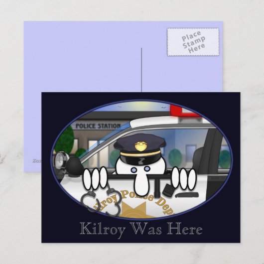 Briefkaart 2 van de politie Kilroy (Voorkant / Achterkant)