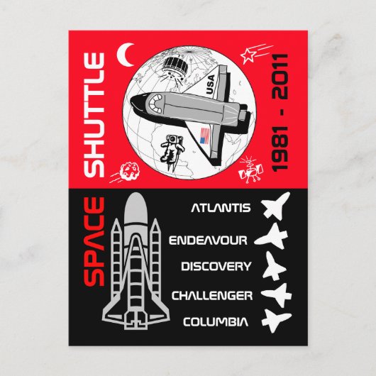 Briefkaart 2 van de Space Shuttle (Voorkant)