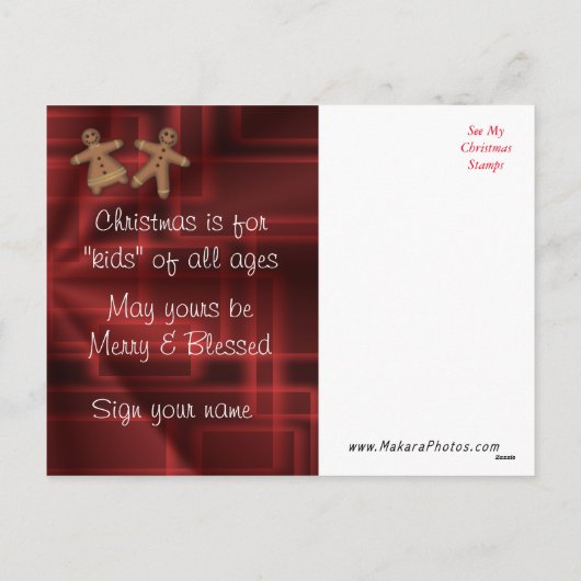 Briefkaart 2 van Kerstmis van de geit Kinder - kan (Achterkant)