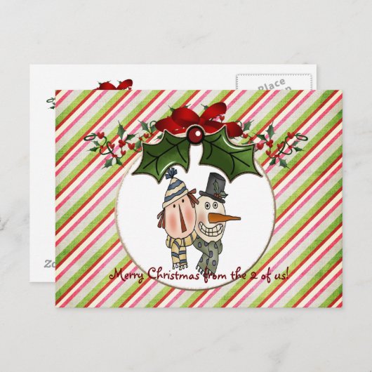 Briefkaart… 2 van Kerstmis van ons Feestdagenkaart (Voorkant / Achterkant)
