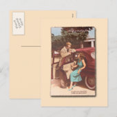 Briefkaart 2 van vintage Frans Valentijn (Voorkant / Achterkant)