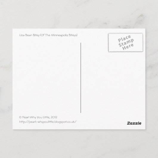 Briefkaart 3 van Liza Bean Bitey (TM) (Achterkant)