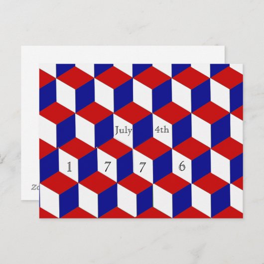 Briefkaart - 4 juli 1776 Blokillusie (Voorkant / Achterkant)