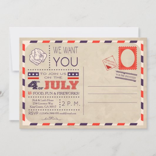  Briefkaart 4 juli Uitnodiging (Voorkant)