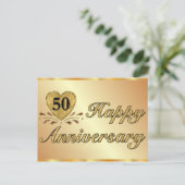 Briefkaart - 50e Jubileum - Goud (Staand voorkant)