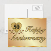 Briefkaart - 50e Jubileum - Goud (Voorkant / Achterkant)