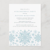 BRIEFKAART 65e Verjaardag Blue Snowflake Invitatio (Voorkant)