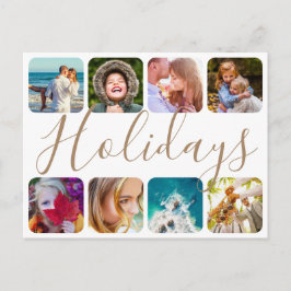 Briefkaart 8 Foto-Feestdagen Rond Sjabloon