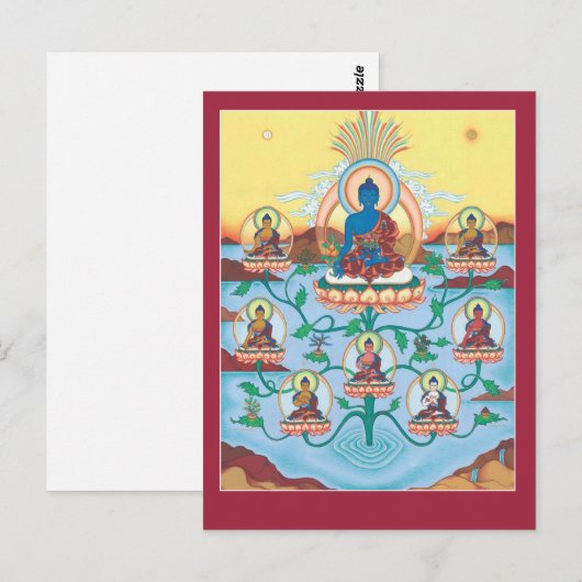 BRIEFKAART 8 Medicijnboeddha's (Voorkant / Achterkant)