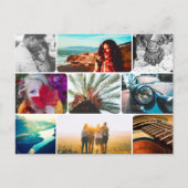 Briefkaart 9 Fotosjabloon Afgerond Lijst Collage (Voorkant)