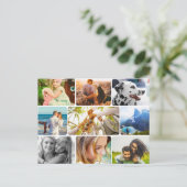 Briefkaart 9 Fotosjabloon Afgerond Lijst Collage (Staand voorkant)