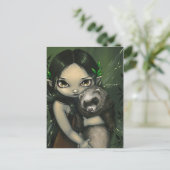 briefkaart "A Ferret and his Fairy" (Staand voorkant)