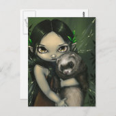 briefkaart "A Ferret and his Fairy" (Voorkant / Achterkant)