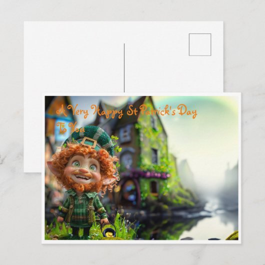 Briefkaart A Saint Patrick's Day (Voorkant / Achterkant)