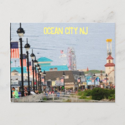 Briefkaart aan boord in Ocean City, New Jersey (Voorkant)