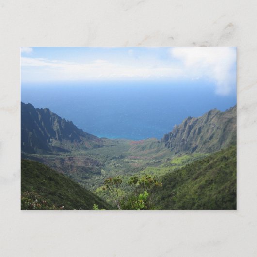 Briefkaart aan de kust van Kauai na Pali (Voorkant)