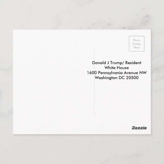 Briefkaart aan het Witte Huis (Achterkant)